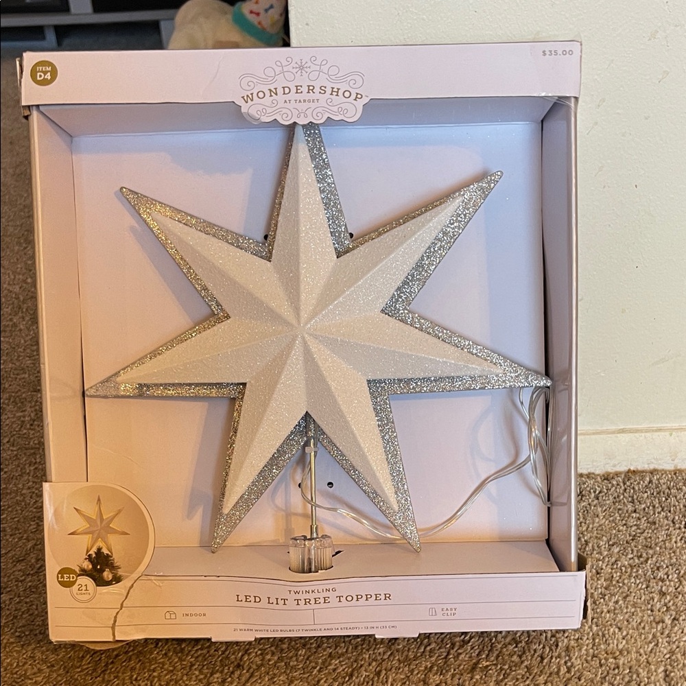 Wondershop Silver and White Star Tree Topper